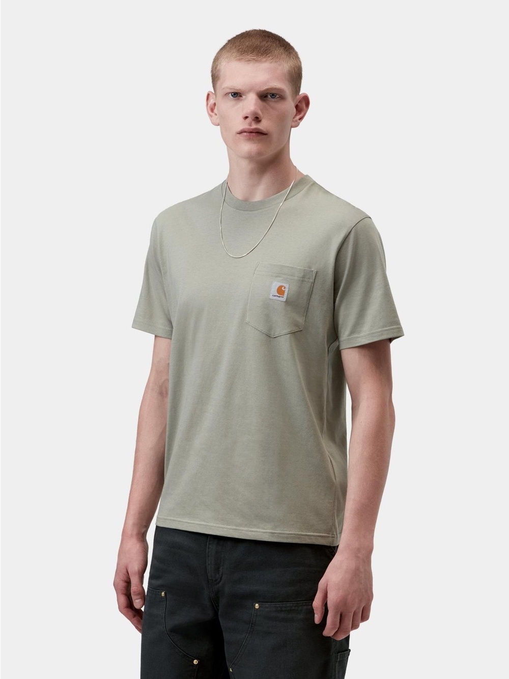 Carhartt Short Sleeve Pocket Tee in Sage Green, Youth XL 18-20